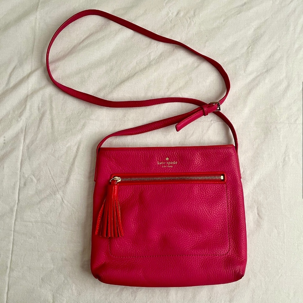 Kate Spade Chester Street Dessi Bag Fuscia and Red Color Pop B247